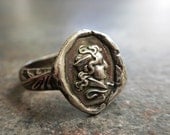 Wax Seal Jewelry Greek Coin Ring size 8