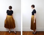 1960s Golden Brown Pleated Skirt - M