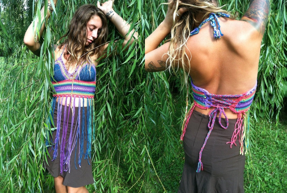 Galactic Festival crochet halter top