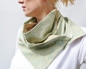 Womens Infinity Scarf, Pale Green Broderie Anglaise Infinity Scarf, Oversized Cowl, Spring Scarf