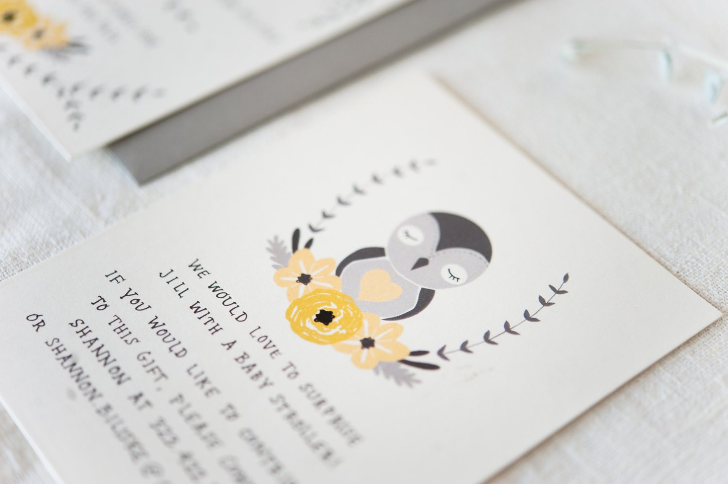 Baby Shower Invitation & Registry Card - Baby Bird