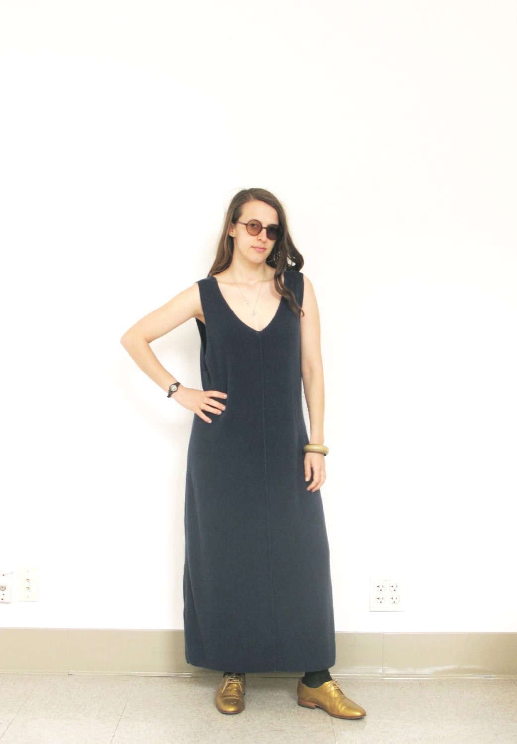 Ralph Lauren faded linen knit tank maxi dress. S/M