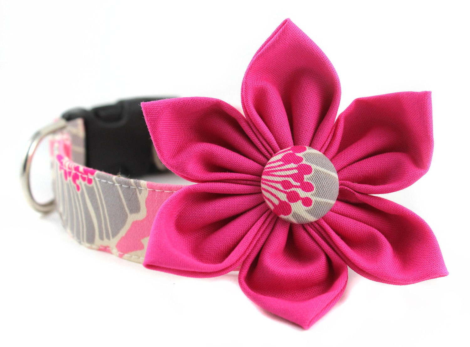 Pink Floral Dog Collar Flower Set  - Gypsy Mum in Pink