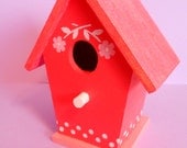 Glittery Love Bird Mini Wooden Birdhouse