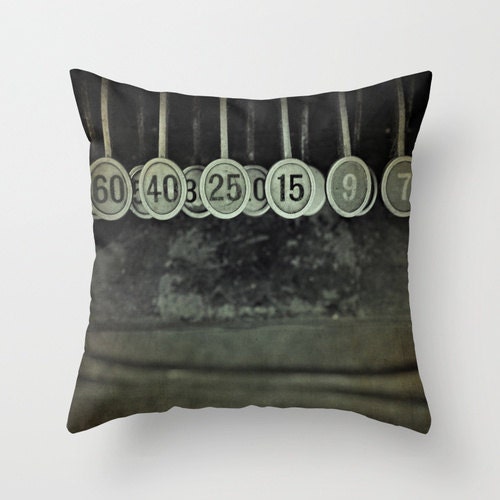 Numbers . Throw Pillow . Abstract Photography . Black and White . Home Decor . Living Room . Bedroom . Geek . 16x16