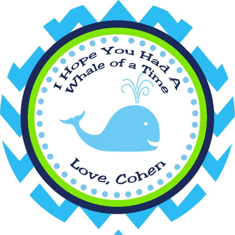 Whale - Buy 2 Get 1 FREE - Thank You Gift Tags - DIY PRINTABLE Personalized Party Decorations