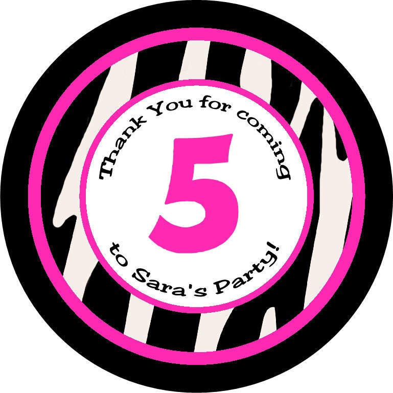 Zebra Print - Buy 2 Get 1 FREE - Thank You Gift Tags - DIY PRINTABLE Personalized Party Decorations