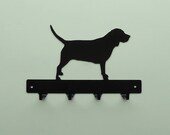 Beagle Dog Metal Art Key or Leash Rack - Free USA Shipping