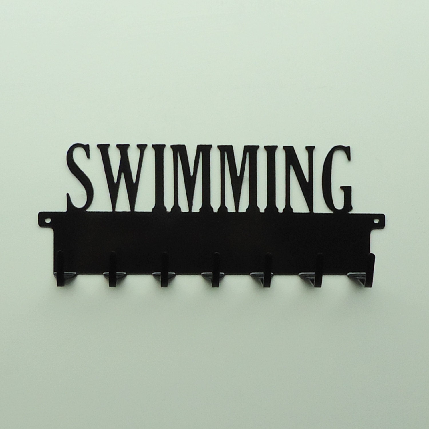 Swimming Text Metal Art Medals Rack - Free USA Shipping