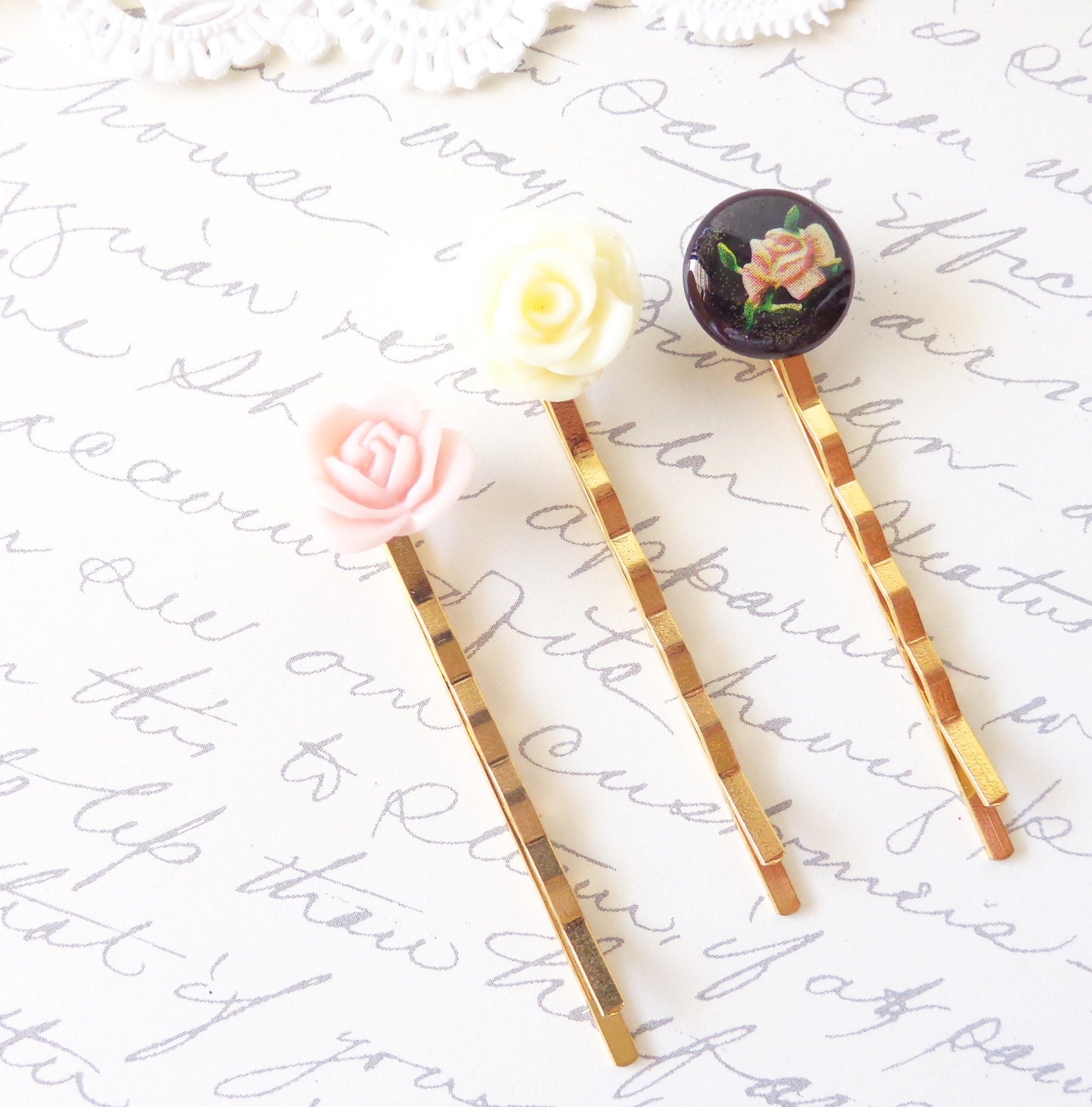 50% OFF - Garden Grove - Flower Bobby Pin Set - Bridal