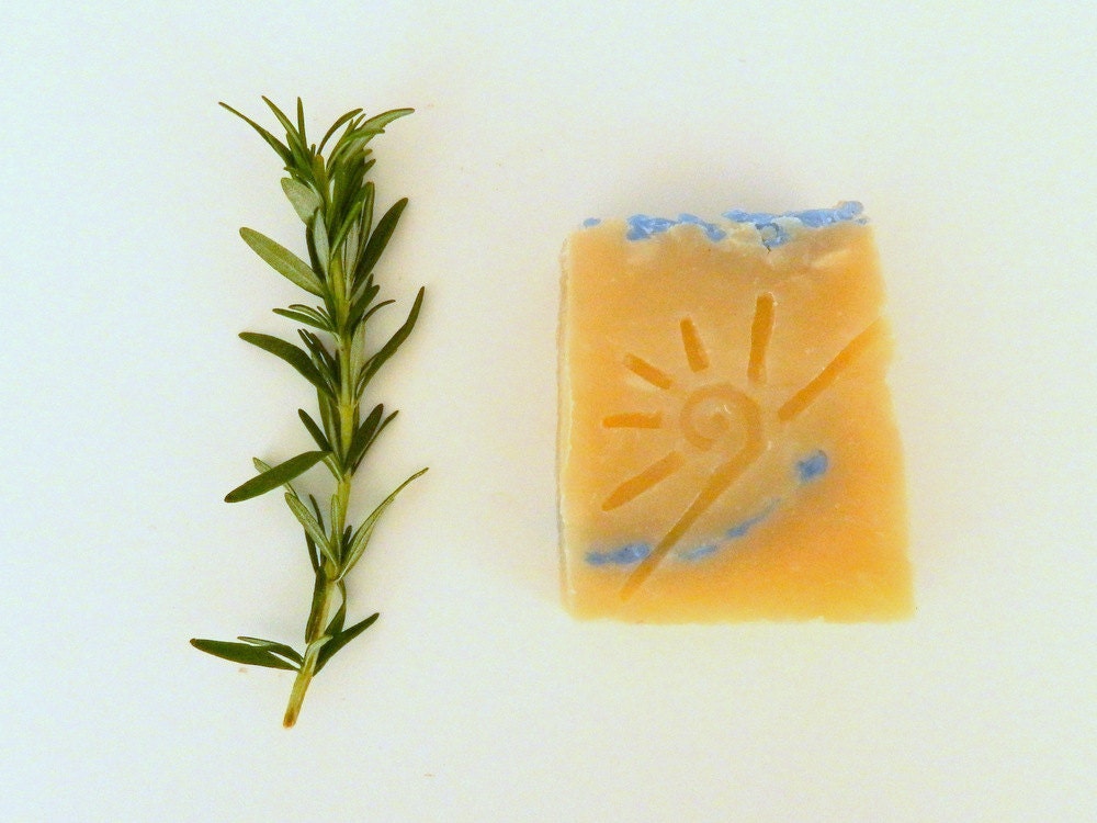 SNOWFLAKE hot process handmade soap bar - winter vanilla rosemary