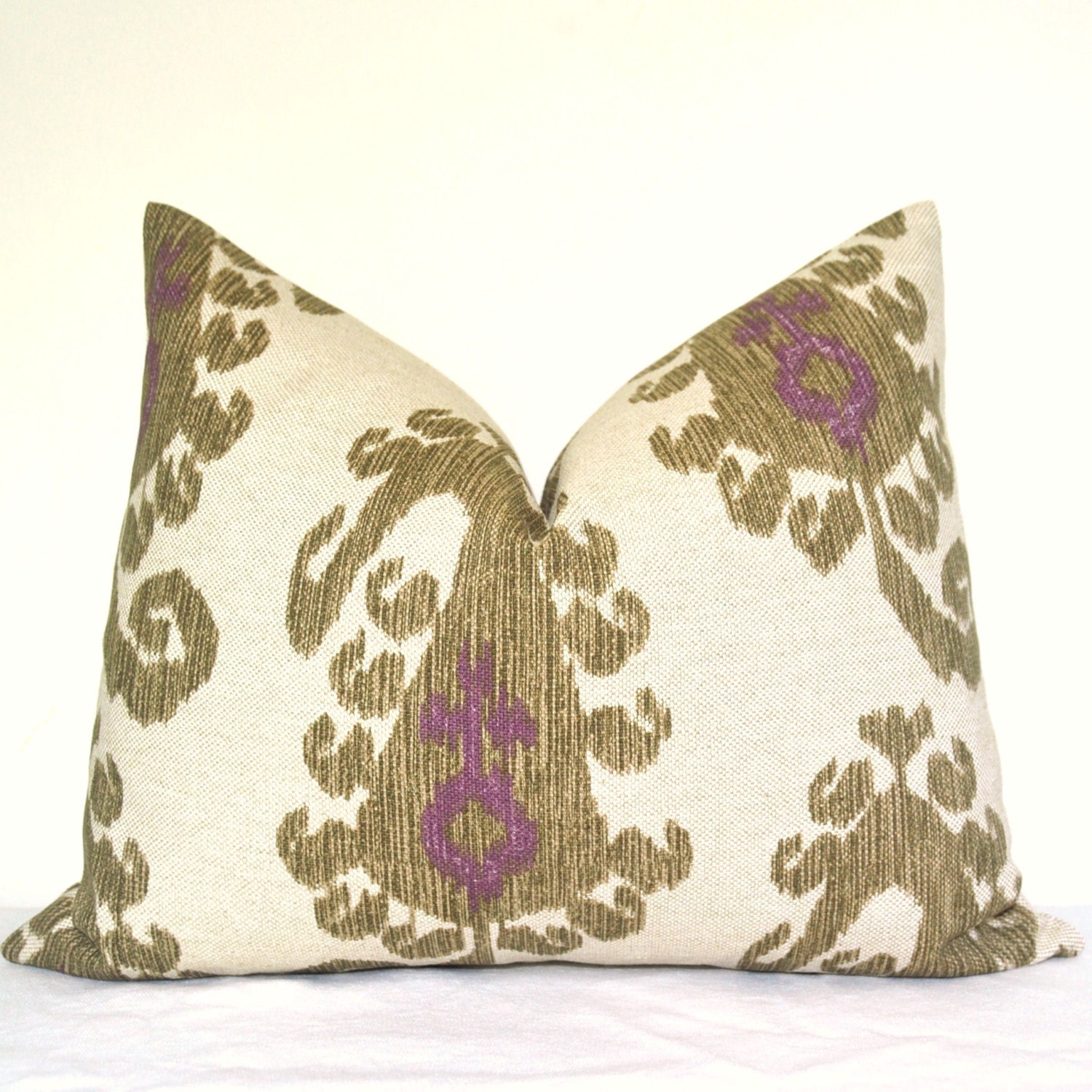 On Both Sides - Pillow Cover - Decorative Pillow - Throw Pillow - Toss Pillow - Accent Pillow - Sofa Pillow - Ikat - Paisley -  14x17 inch