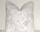 Pillow Cover - Toss Pillow - Decorative Pillow - Throw Pillow - Accent Pillow - 19x19 in - Berry - Leaves - Black