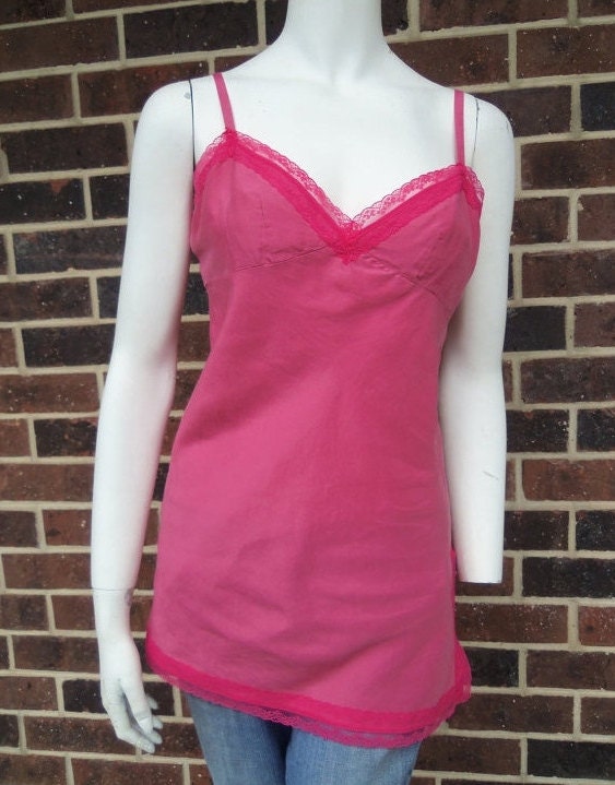 Silk Camisole Top 90s Hot Pink