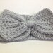 Dark Gray Adult Winter Headband Ear Muff Warmer with Bow (READY TO SHIP)