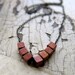 minimalist wood necklace, vintage beads. spruce