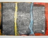Abstract Contemporary Fine Art Monoprint : ARiverRunsThroughIt