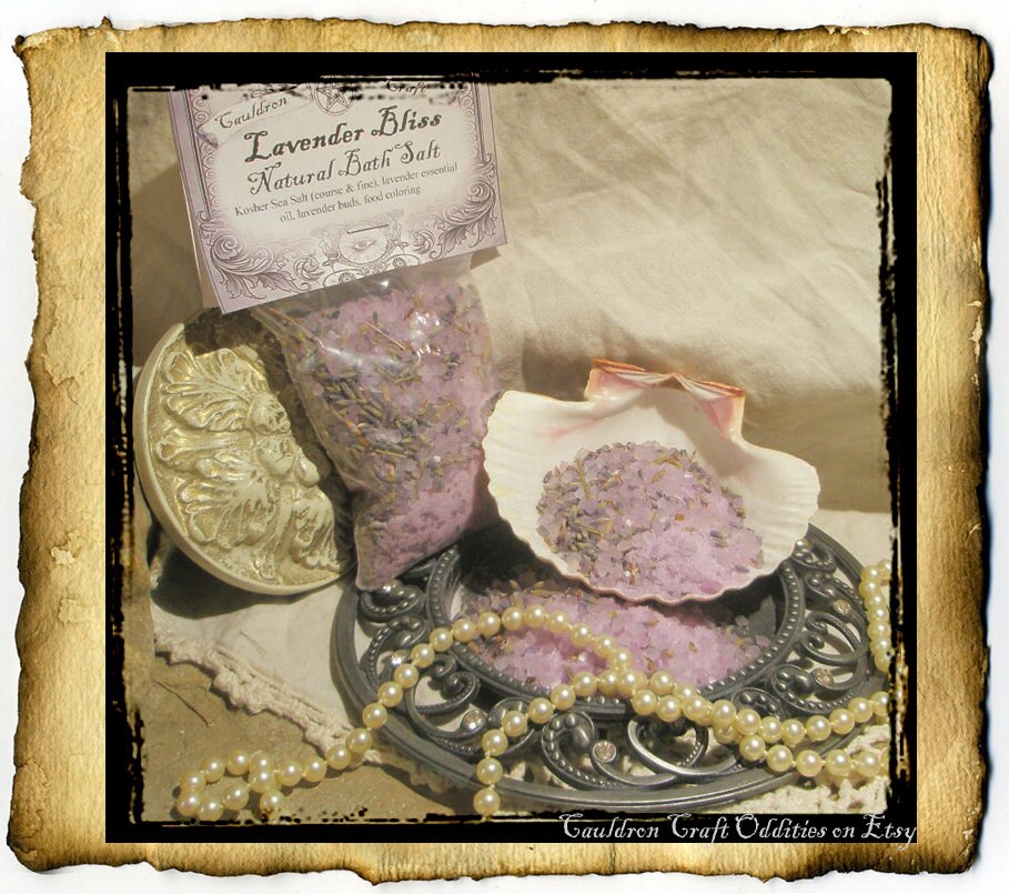 Lavender Bliss Ritual Bath Salt - natural Sea Salt, relaxing Scrub & Soak, lg 4 oz bag