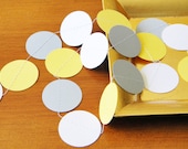 Yellow White Gray Paper Garland Birthday Party, Photo Prop, Graduation, Nursery, Baby or Bridal Shower 10 feet