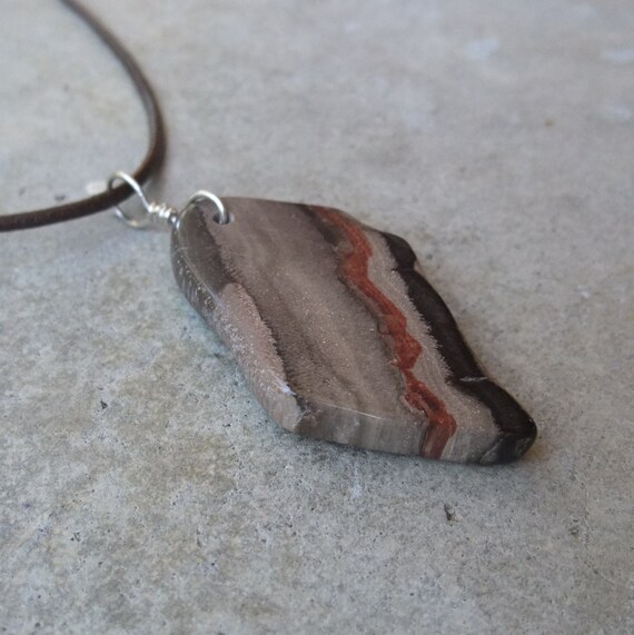 Petrified Wood pendant necklace unisex by NaturesArtMelbourne