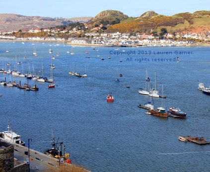Boat in the Conwy - River Sailboat Llandudno Wales UK United Kingdom River Blue Llandudno Alice in Wonderland Decor Art - 8x10 Photograph