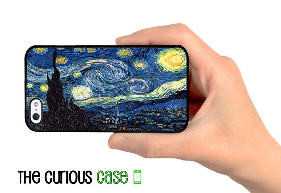 iPhone Case Starry Starry Night  / Hard Case For iPhone 4 and iPhone 4S  Rubber Trim
