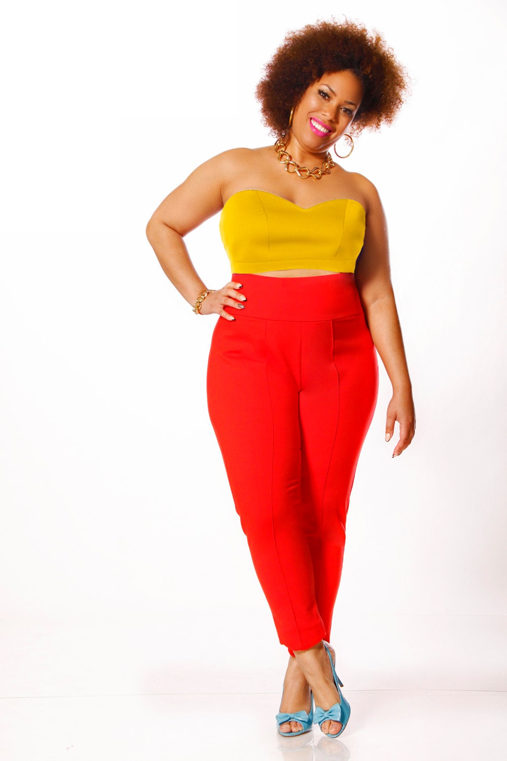 JIBRI Plus Size Crop Bustier (Orange)