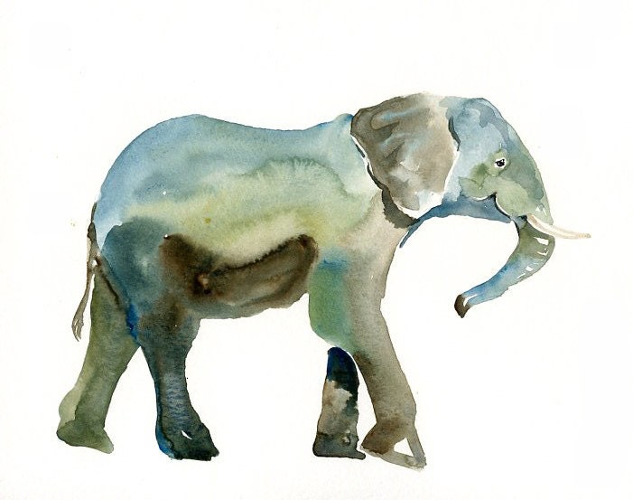 ELEPHANT  Original watercolor painting 10X8inch