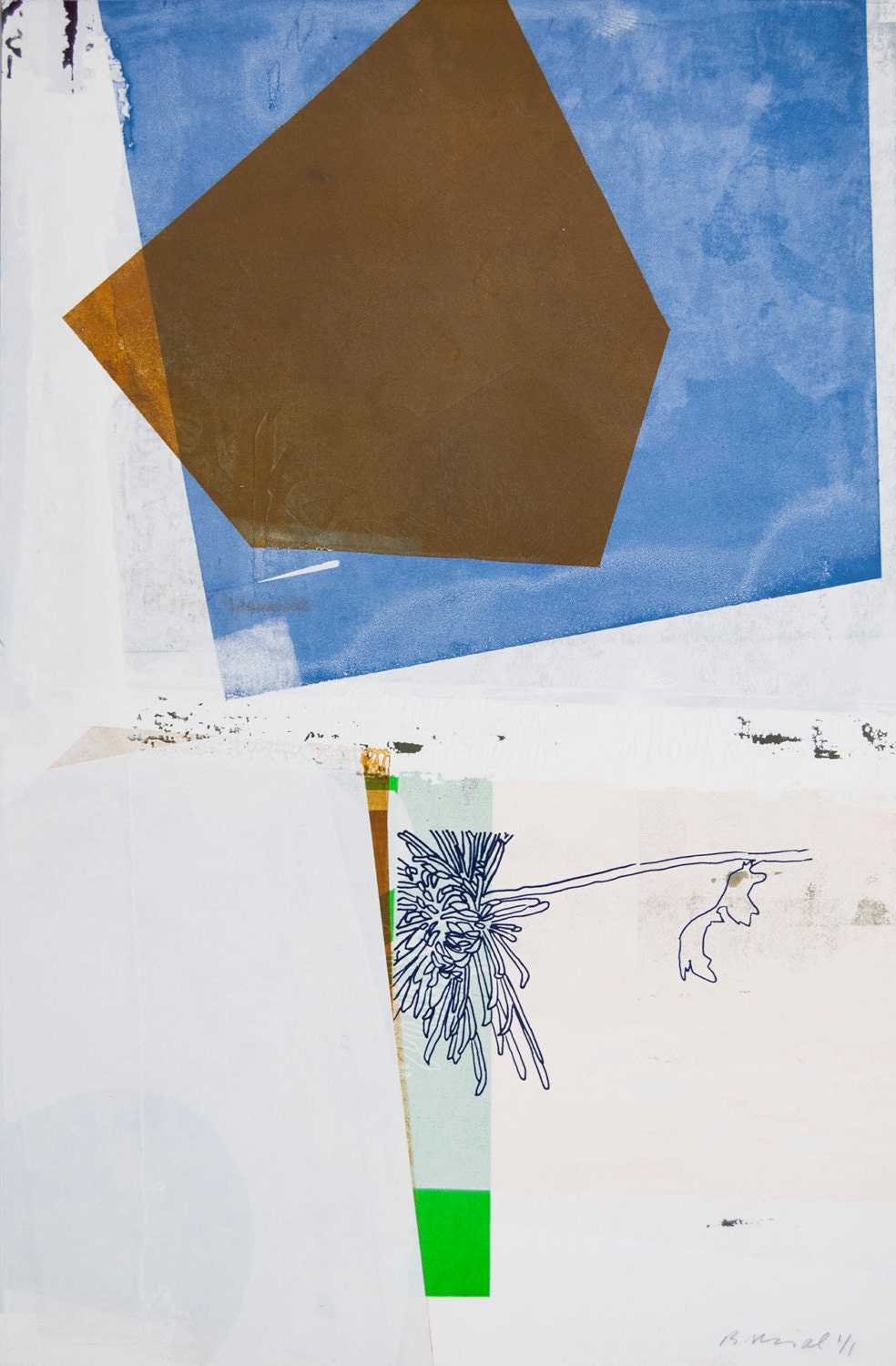 Mono-print with Mum and Shapes