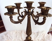 Vintage Candelabra Tamar Israel Candle Holder Brass Gold Gilt