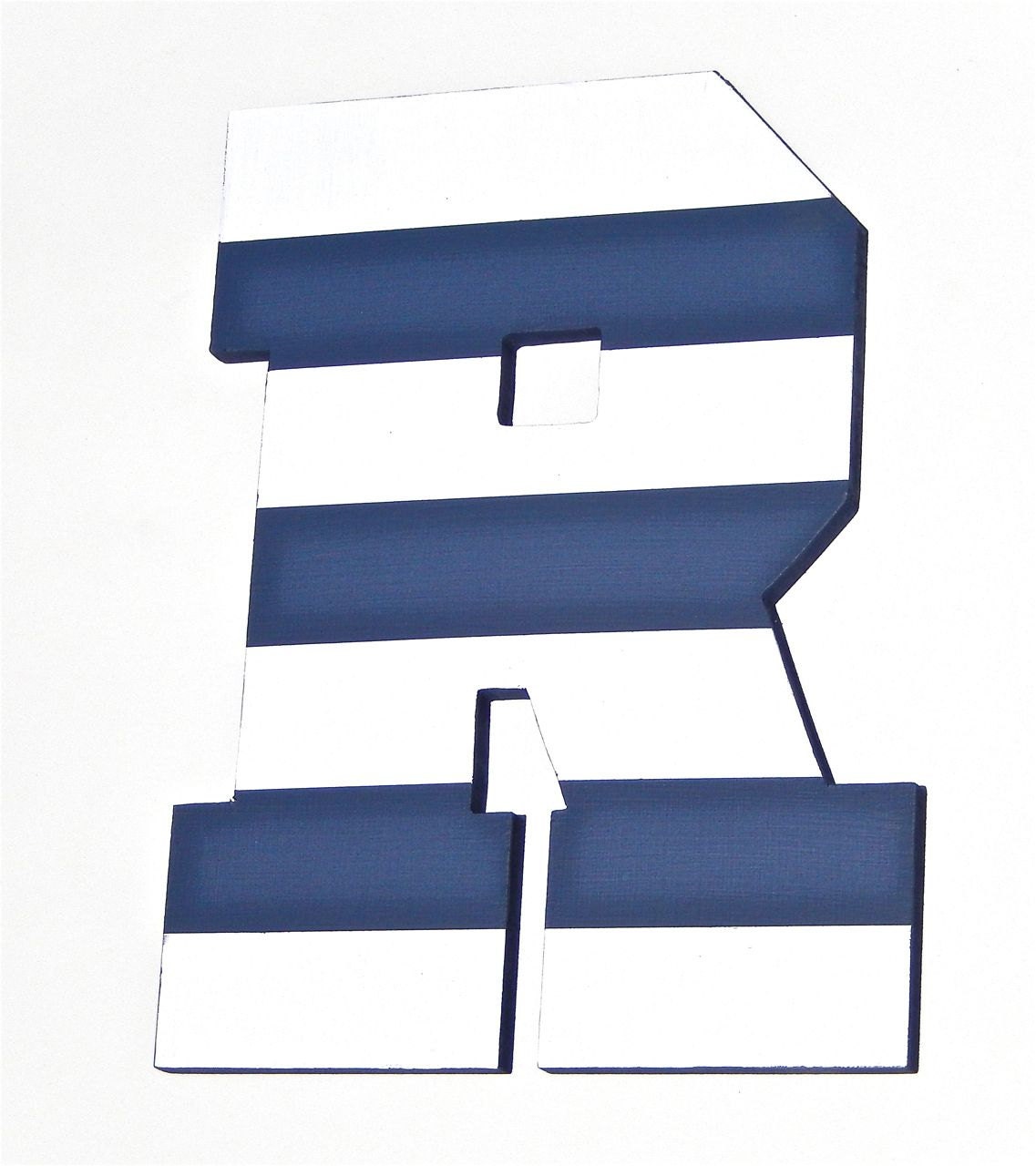 NAUTICAL LETTER R, Chic Decor, Stripes, Blue, White, Beach, Wall Decor, Lettering, Initials