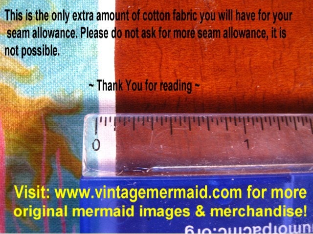 MB5  Merbaby Fabric Block Fairy Tale Mermaid Merboy Postcard Cotton Applique for Quilting 5 x 7