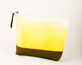 Bright Yellow Ombre Canvas Clutch - Bridesmaid, Wedding, Faux Leather Clutch