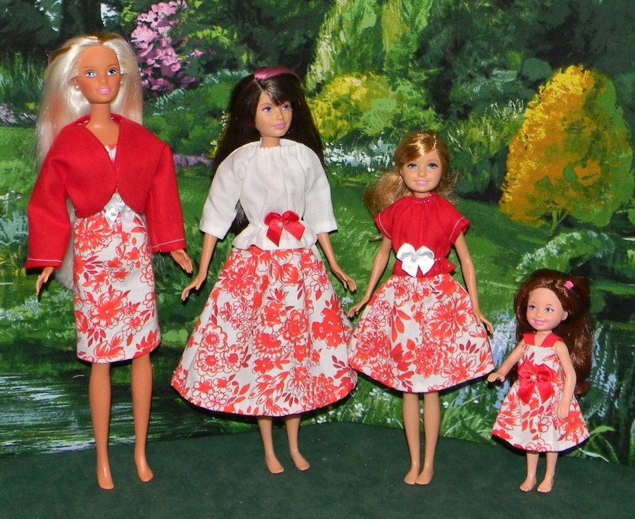 Barbie Skipper Stacie and Chelsea 4 pk. mix by debrascrafts