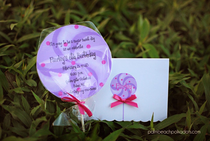 CANDYLAND, SWEET 16 or Quinceanera Birthday Invitation by Palm Beach Polkadots