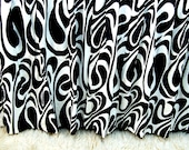 1960s MOD Black and White Abstract Panton Pattern Drapes Curtains