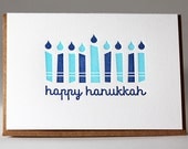 Letterpress Hanukkah Candles Card