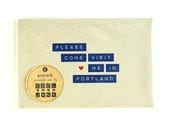 Portland Postcards - 6 Pack  - Please Come Visit Me In Portland - Six recycled kraft paper postcards
