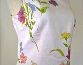DRESS Very Gently Worn White JONES NY Flower Splash Shift Tunic Flattering Fit