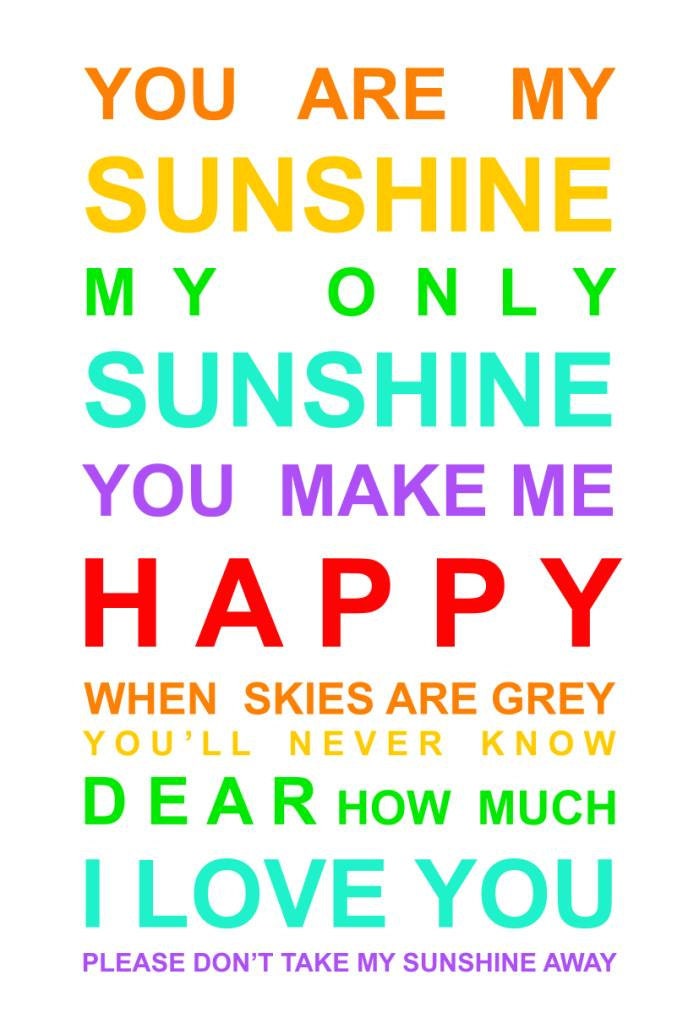 You are my Sunshine- Nursery Print
