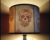 Rainbow Sugar Skulls Lamp Shade Lampshade - SPOOKY SHADES, skull lamp shade, sugar skull decor, calavera, Day of the Dead, mexican decor