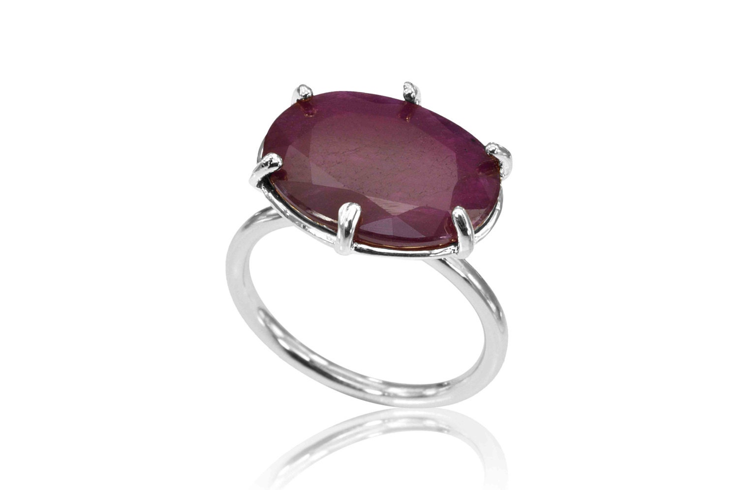 14K Ruby Engagement Ring, Ruby Ring Wedding Jewelry, Ruby July Birthstone