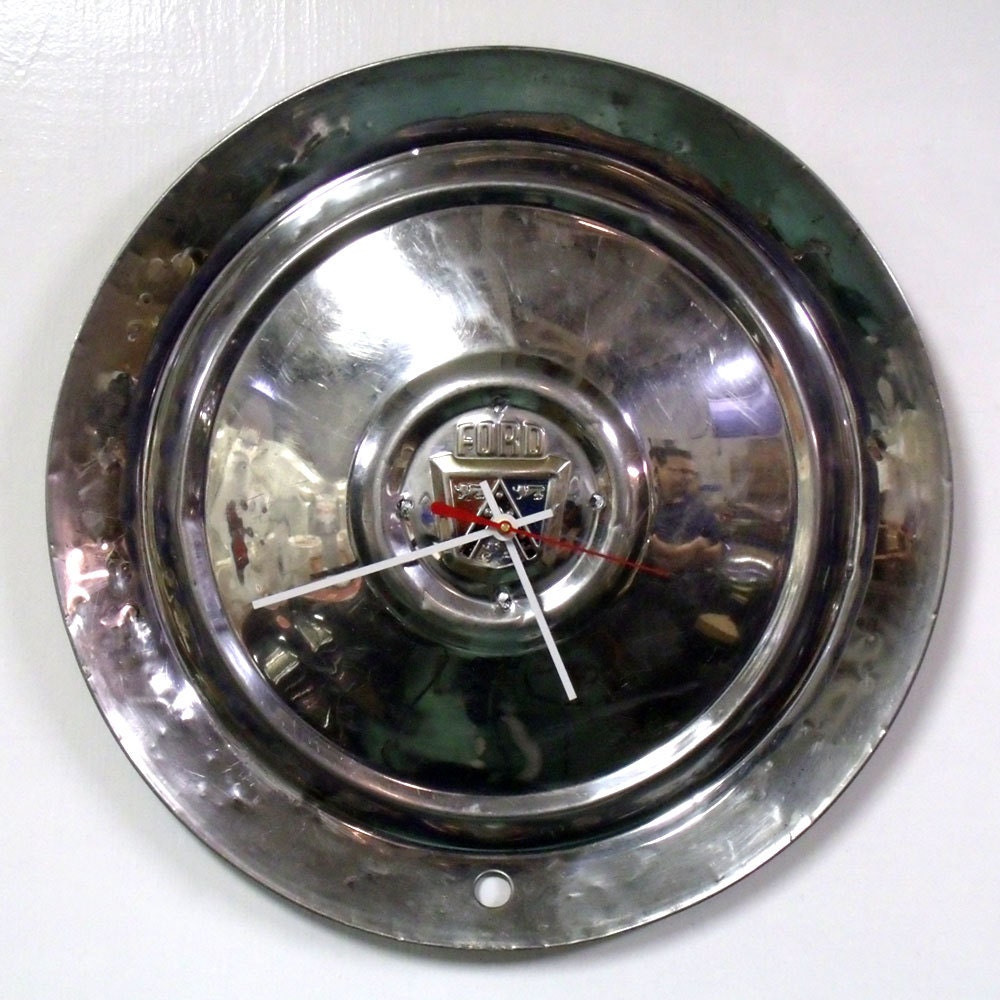1953 Ford Hub Cap Wall Clock - Classic Car Hubcap Clock