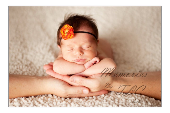 Baby Headband -Newborn headband -Toddler Headband - Infant headband- Session prop - Photo session- orange headband