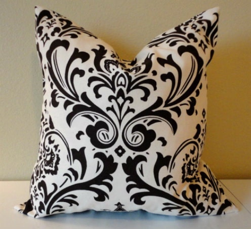 SINGLE 18 x 18 Pillow Cover // Damask Cookies and Cream