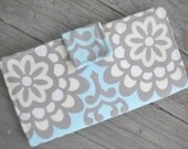 Handmade Womens Wallet Clutch Wallet  Blue, Taupe