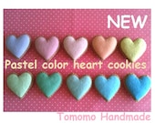 ETSY  Pretend food - Play food - Felt food  Pastel color  heart cookies10pc
