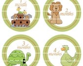 Monthly Baby Onesie Stickers 1 Month through 12 Months Noah's Ark - B16