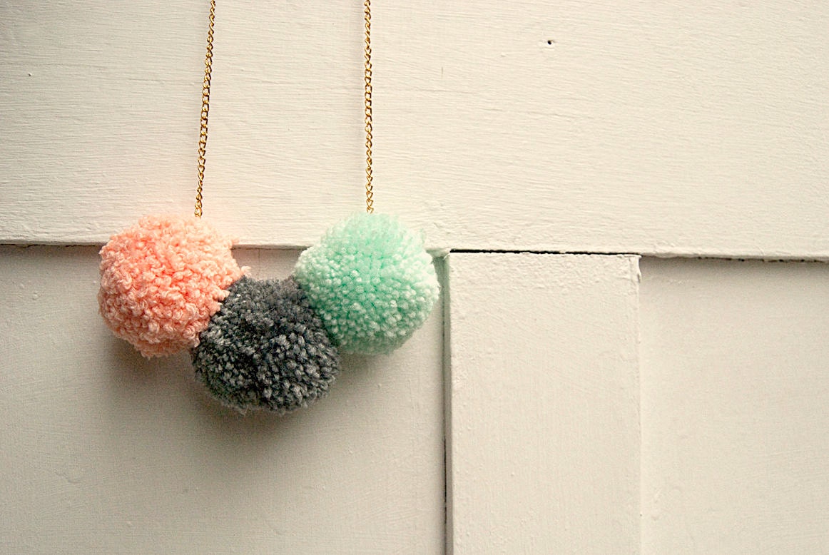 SALE - POM POM necklace in 'sherbert fizz'
