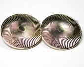 Vintage Gold Tone Disc Earrings, 1940's, Swirled, Disc Clip on Earrings, Classic Jewelry, Retro Glam, Womens Accessories, Gifts for Mom
